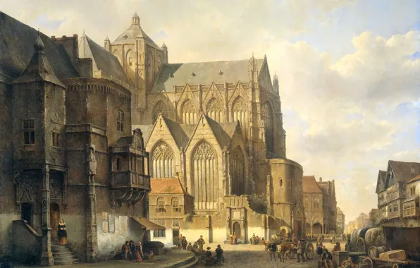 Picture oil, picture, the urban landscape, city view, Caspar Carsen