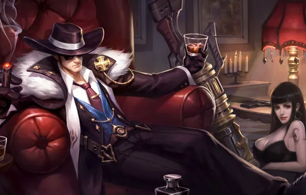 Girl, the game, cigar, male, gangster, mafia, King of Glory, The king of glory
