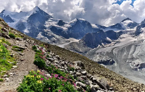 Picture mountains, Switzerland, Alps, Cabane Grand Mountet