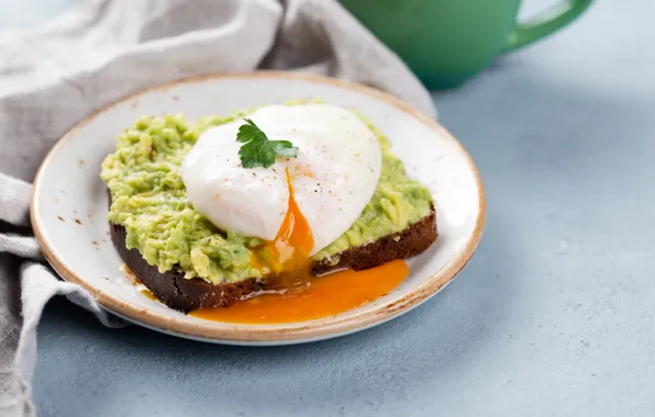 Egg, avocado, toast