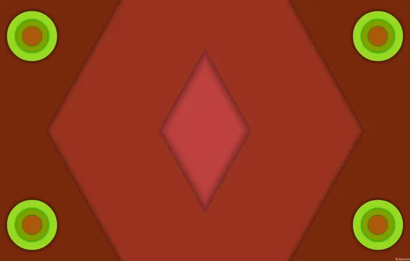 Circles, shadows, layers, rhombus