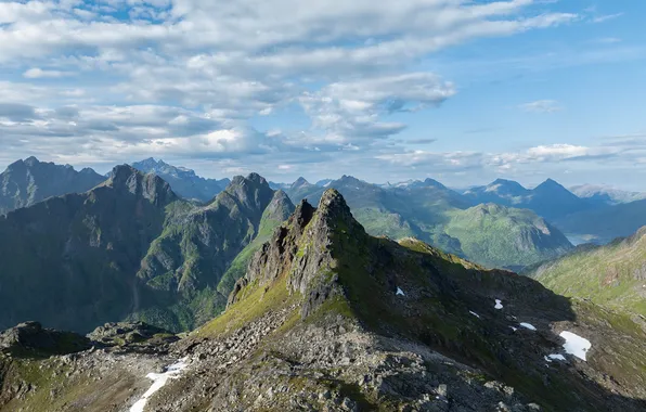 Mountains, Norway, The Lofoten Islands, The Hall