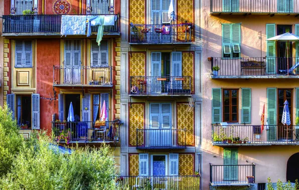 France, home, balcony, facade, Sospel