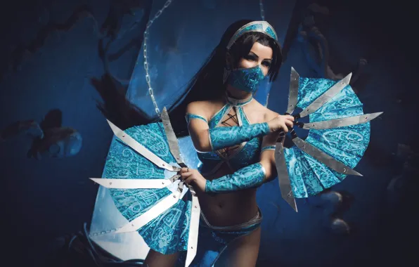 Picture girl, weapons, cosplay, Mortal Kombat
