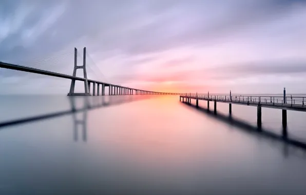 Bridge, reflection, pierce, Vasco da Gama