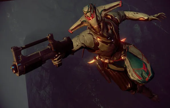Gun, weapons, the game, soldiers, armor, Warframe