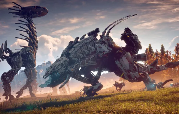 Battle, art, fight, Horizon Zero Dawn, robosavvy