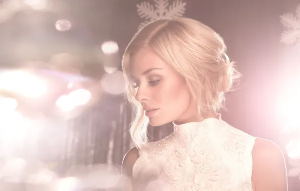 Light, snowflakes, pink, Katherine Jenkins