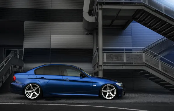 BMW, Tuning, Blue, BMW, Drives, E90, Deep Concave, Rollers