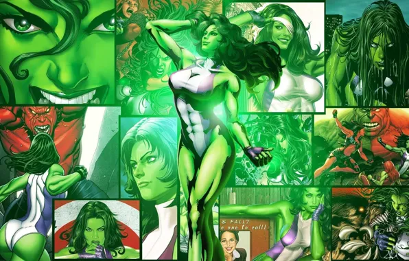 White, purple, green, hair, costume, gloves, Hulk, MARVEL