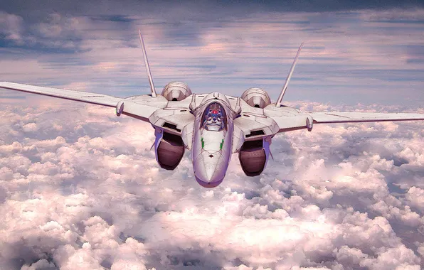 The sky, clouds, aviation, fighter, macross frontier