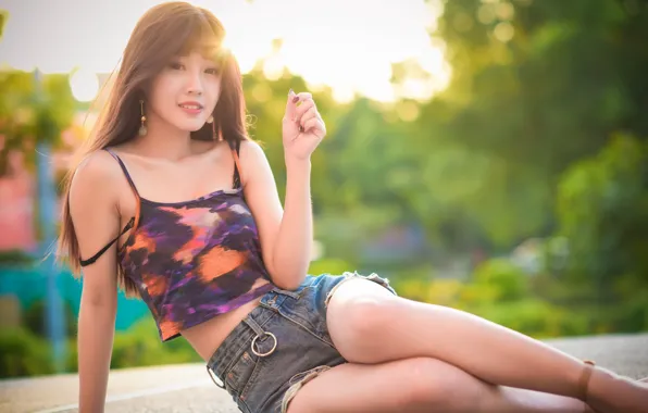 Picture girl, light, Asian