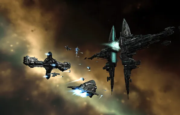 Space, nebula, planet, station, the portal, space, the gates, spaceship