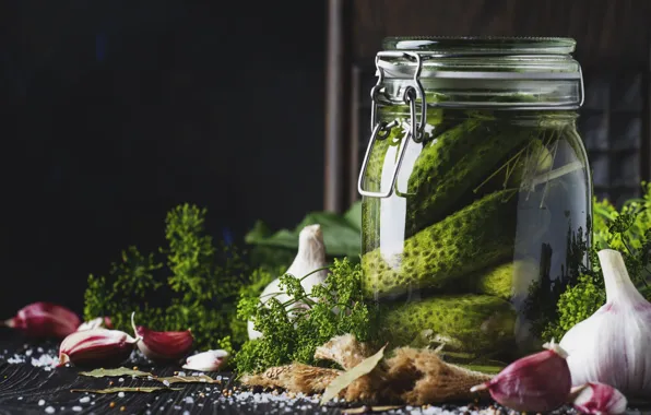 Dill, Bank, cucumbers, garlic, pickles, marinated, salt, preserving