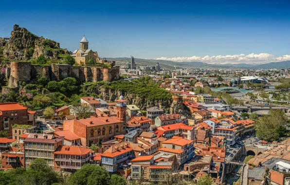 Home, Church, panorama, Georgia, Tbilisi