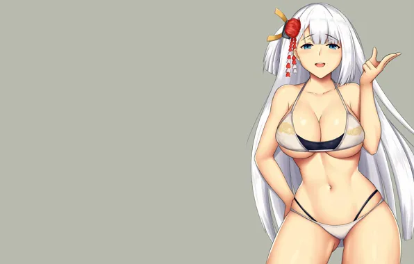 Girl, sexy, cleavage, long hair, boobs, anime, blue eyes, beautiful