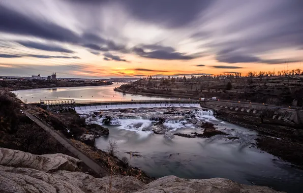 Nature, river, dam, Missouri, River, Missouri