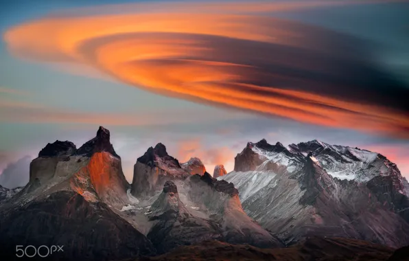 The sky, mountains, cloud, Chile, Patagonia