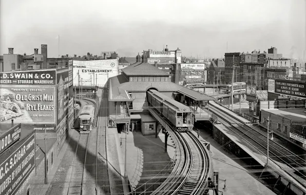 Retro, home, station, USA, Boston, 1903-the year