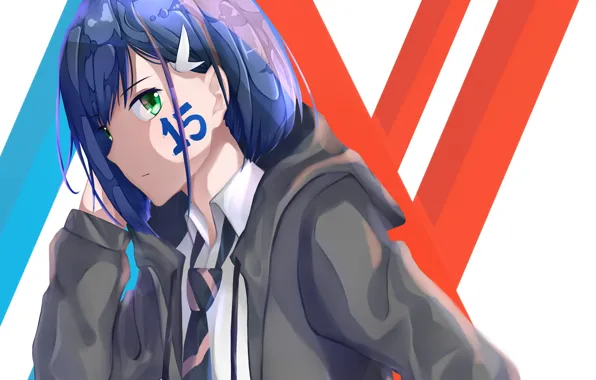 Picture girl, anime, art, Ichigo, Darling In The Frankxx, Cute in France