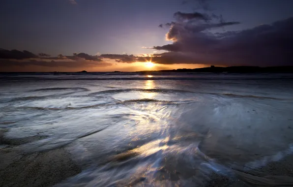 Picture beach, dawn, excerpt, UK, Wales, Anglesey, Cymyran Beach, Rhosneigr