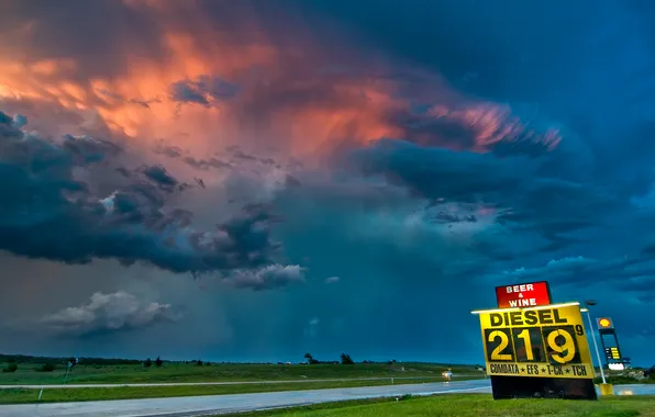 Road, the sky, clouds, clouds, dressing
