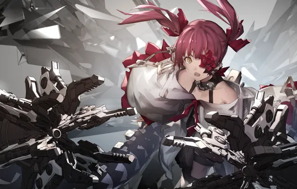 Girl, armor, cyborg
