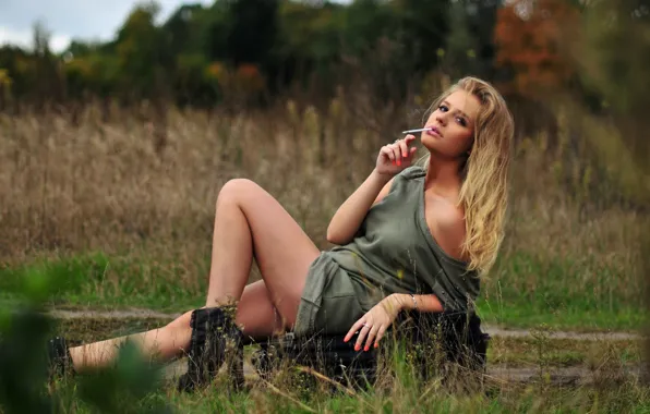 Picture look, girl, cigarette