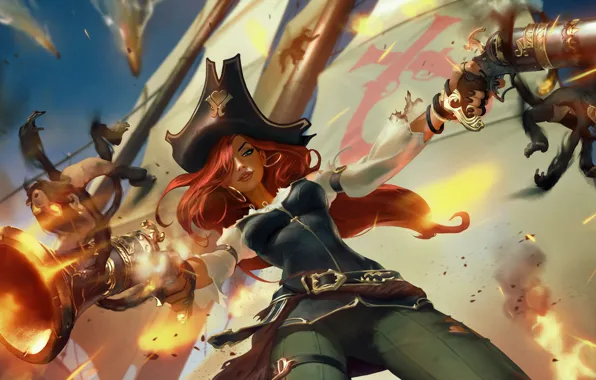 Girl, guns, pirate, Miss Fortune, Legends of Runeterra