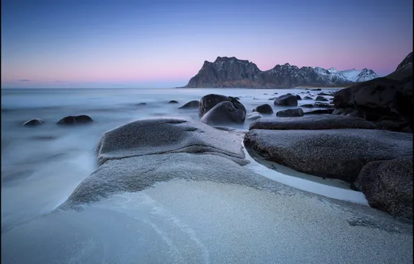 Sea, stones, coast, Norway, Norway, Lofoten