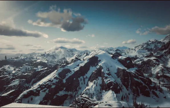 HDR, Heaven, Sky, Winter, Mountain, Game, Cold, UHD