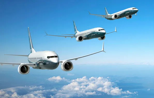 The plane, Three, Boeing, Aviation, 737, In The Air, Airliners