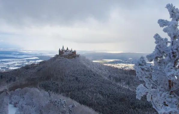 Picture winter, nature, castle