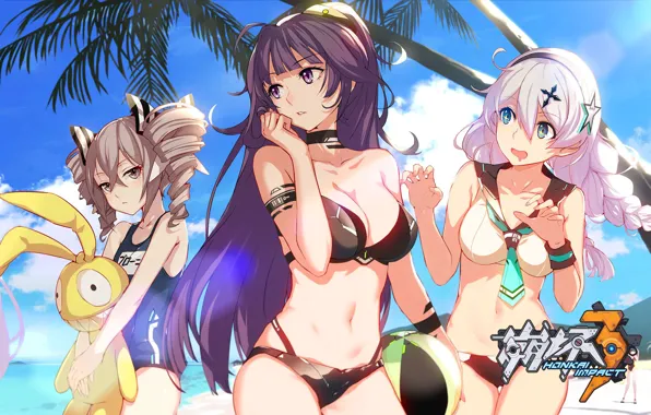 Girl, game, beach, anime, pretty, asian, manga, bikini