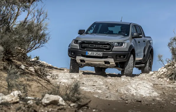 Grey, Ford, the roads, Raptor, pickup, Ranger, 2019