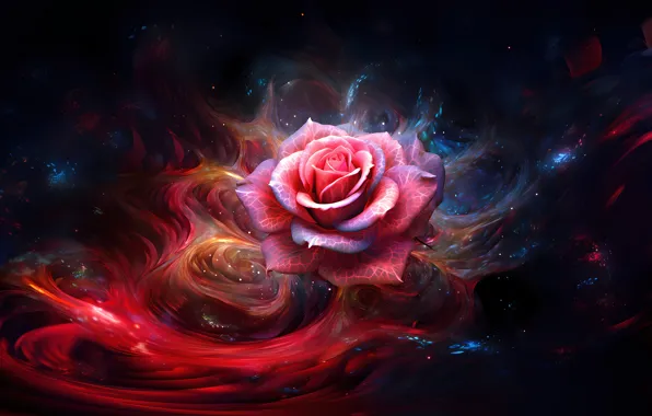 Picture flower, space, abstraction, rose, beauty, rose, flower, cosmos