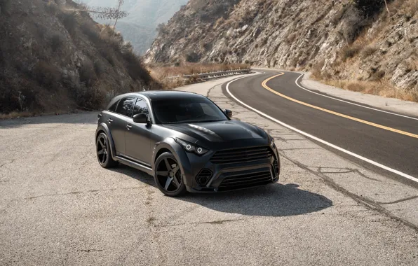 Picture Infiniti, Predator, Black, Road, Sight, Renegade, QX70