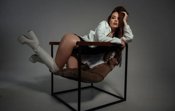 Ass, woman, beautiful, model, sweet, boots, long-haired, charming