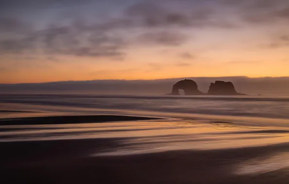 Picture beach, nature, the ocean, rocks, rasvet