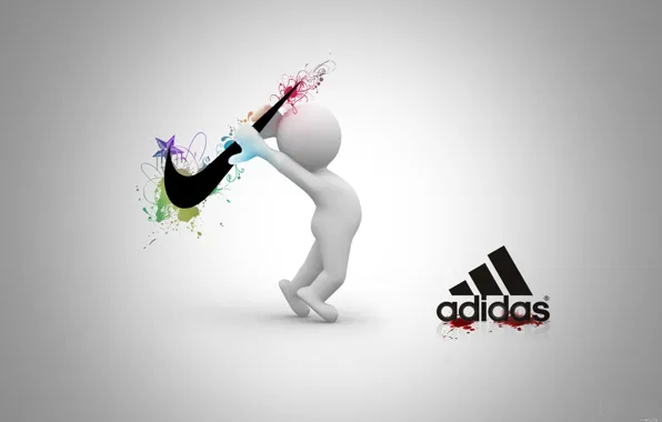Picture Adidas, battle, brand, Nike, photo.
