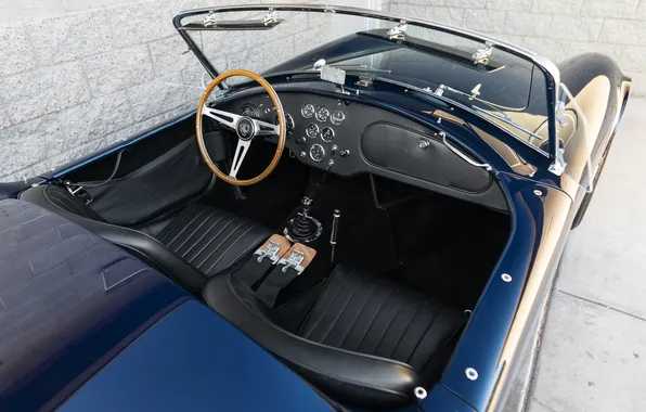 Black, Shelby, interior, retro cars, 1963, the interior of the car, Shelby Cobra, the only …