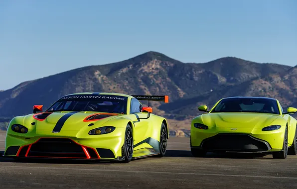 Picture Aston Martin, Vantage, pair, racing car, 2018, GTE