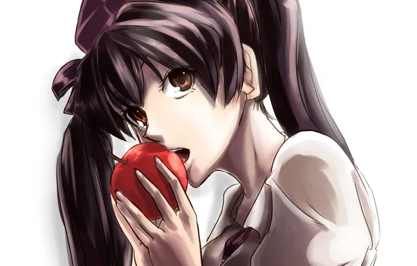 Girl, hat, apples, art, fruit, bow, touhou, Upda