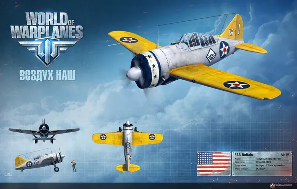 Picture USA, America, the plane, render, Wargaming.net, World of Warplanes, WoWp, Carrier-based fighter
