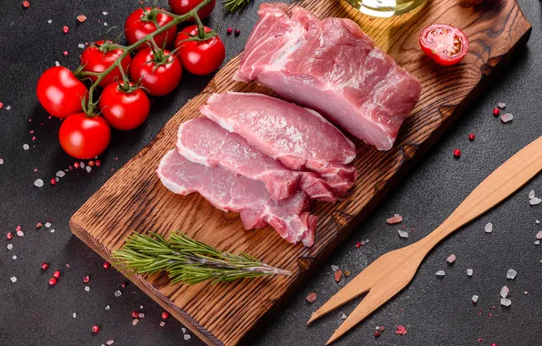 Bloody, board, butcher, closeup, chop, barbecue, cooking, beef