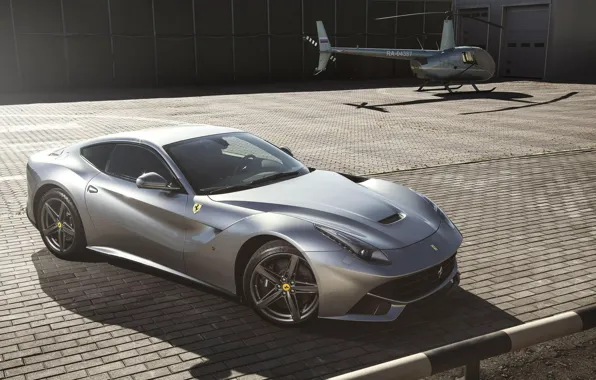 Helicopter, Ferrari, Supercar, Helicopter, Supercar, Berlinetta, F12