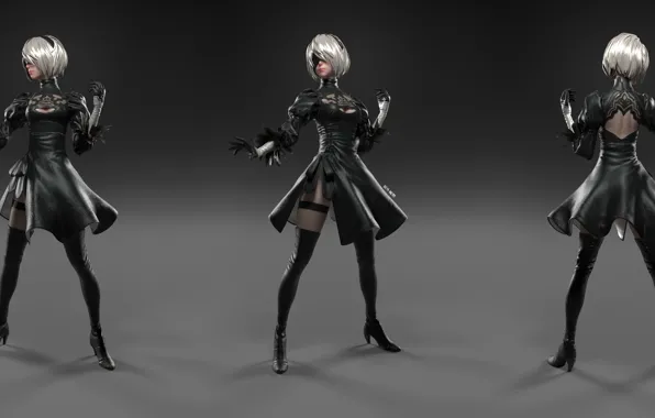 Girl, background, Nier Automata