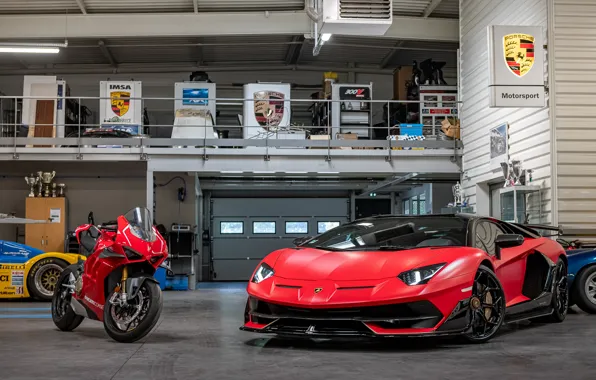 Lamborghini, Ducati, Aventador, SVJ, Panigale V4R