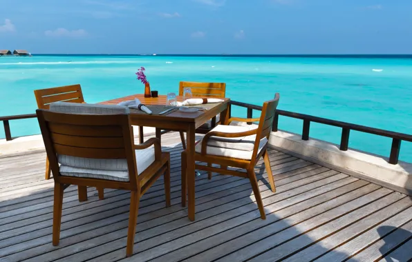 Sea, the sky, dream, table, stay, vacation