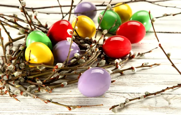 Picture photo, Branches, Easter, Eggs, Holiday